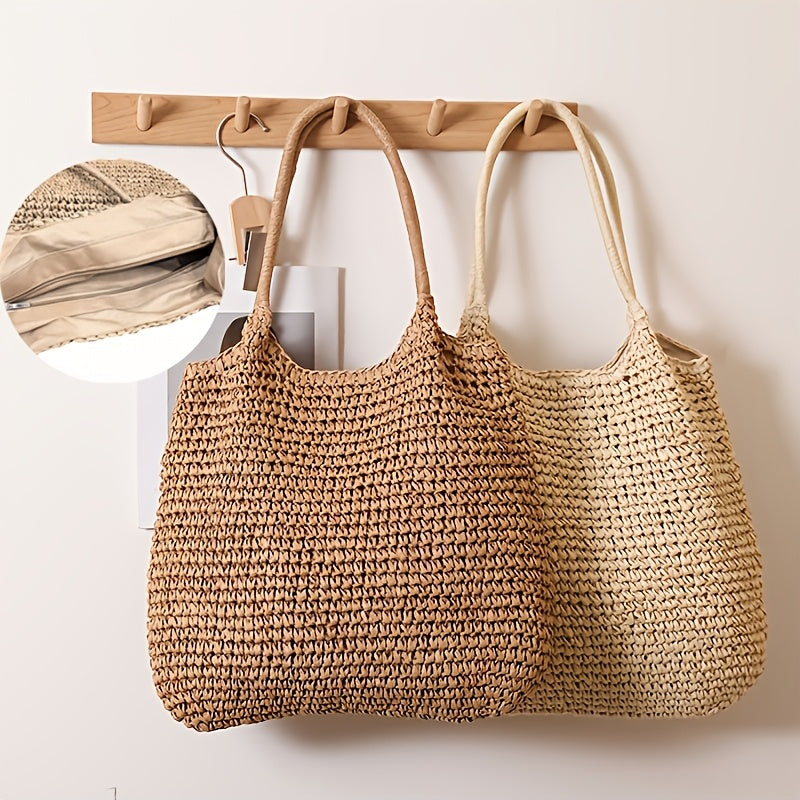 Marisol | Bolso de hombro de paja trenzada