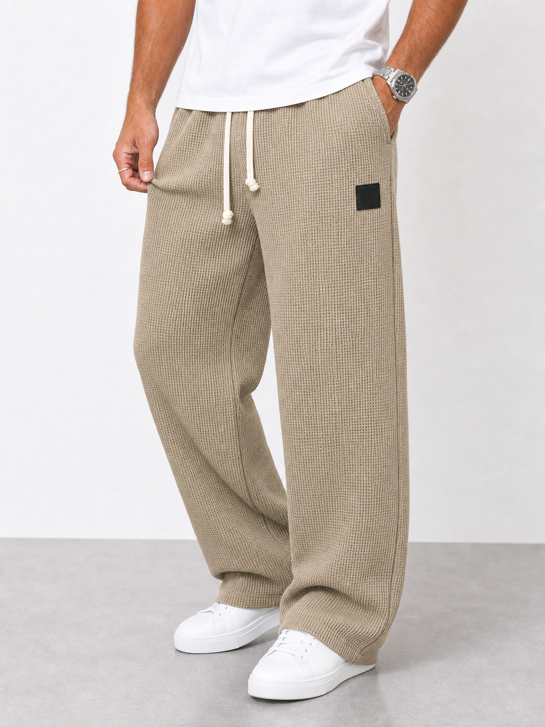 Lorenzo | Pantalones amplios con textura de nido de abeja
