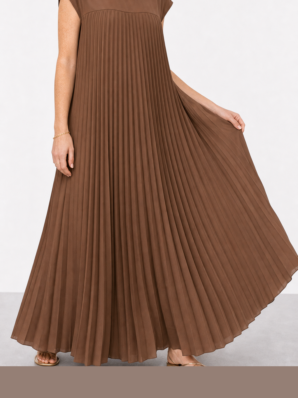 Inés | Vestido plisado sin mangas