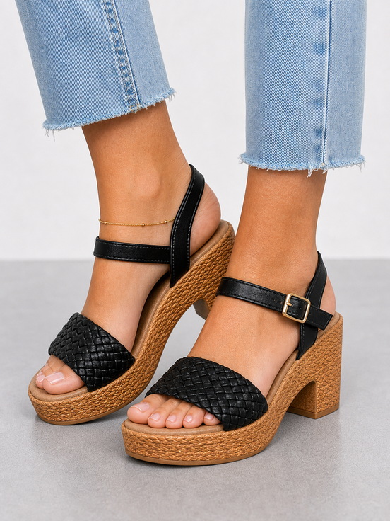 Eva | Sandalias trenzadas de tacón