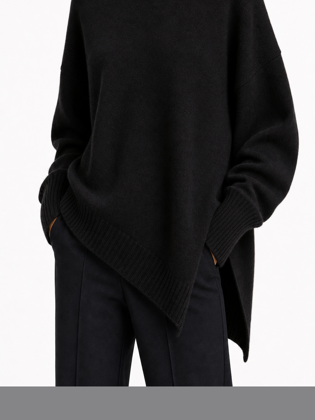 Lidia | Jersey elegante con bajo asimétrico