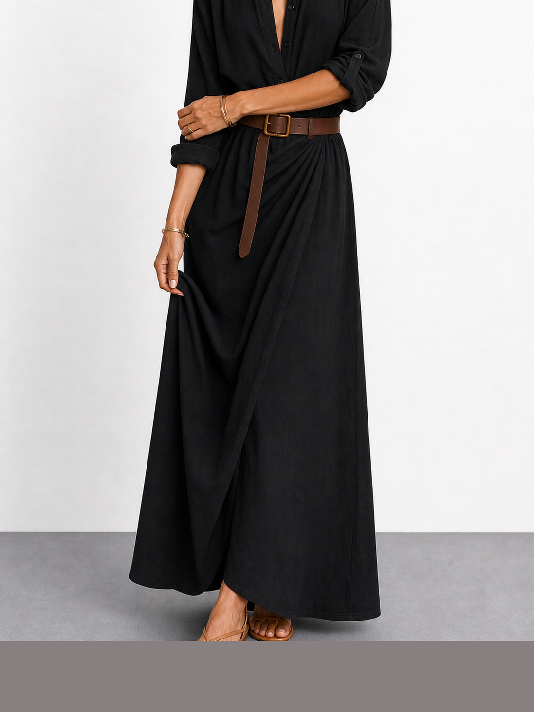 Clara | Vestido largo drapeado