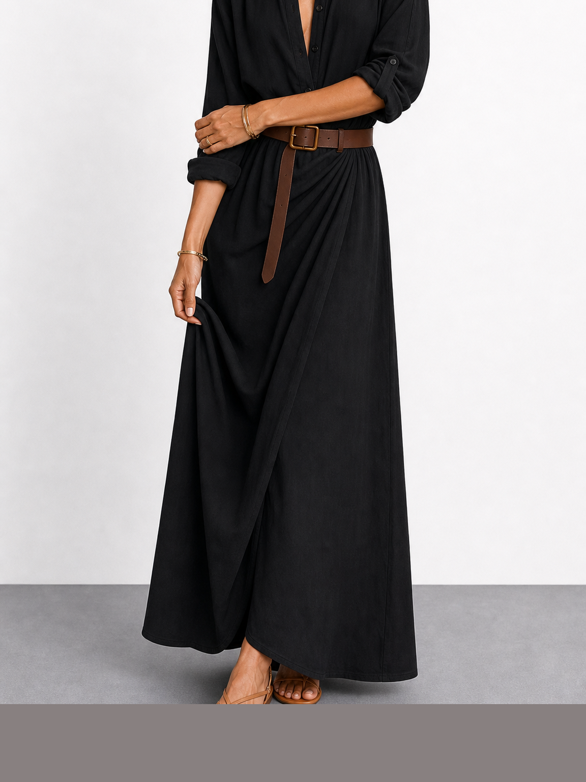 Clara | Vestido largo drapeado