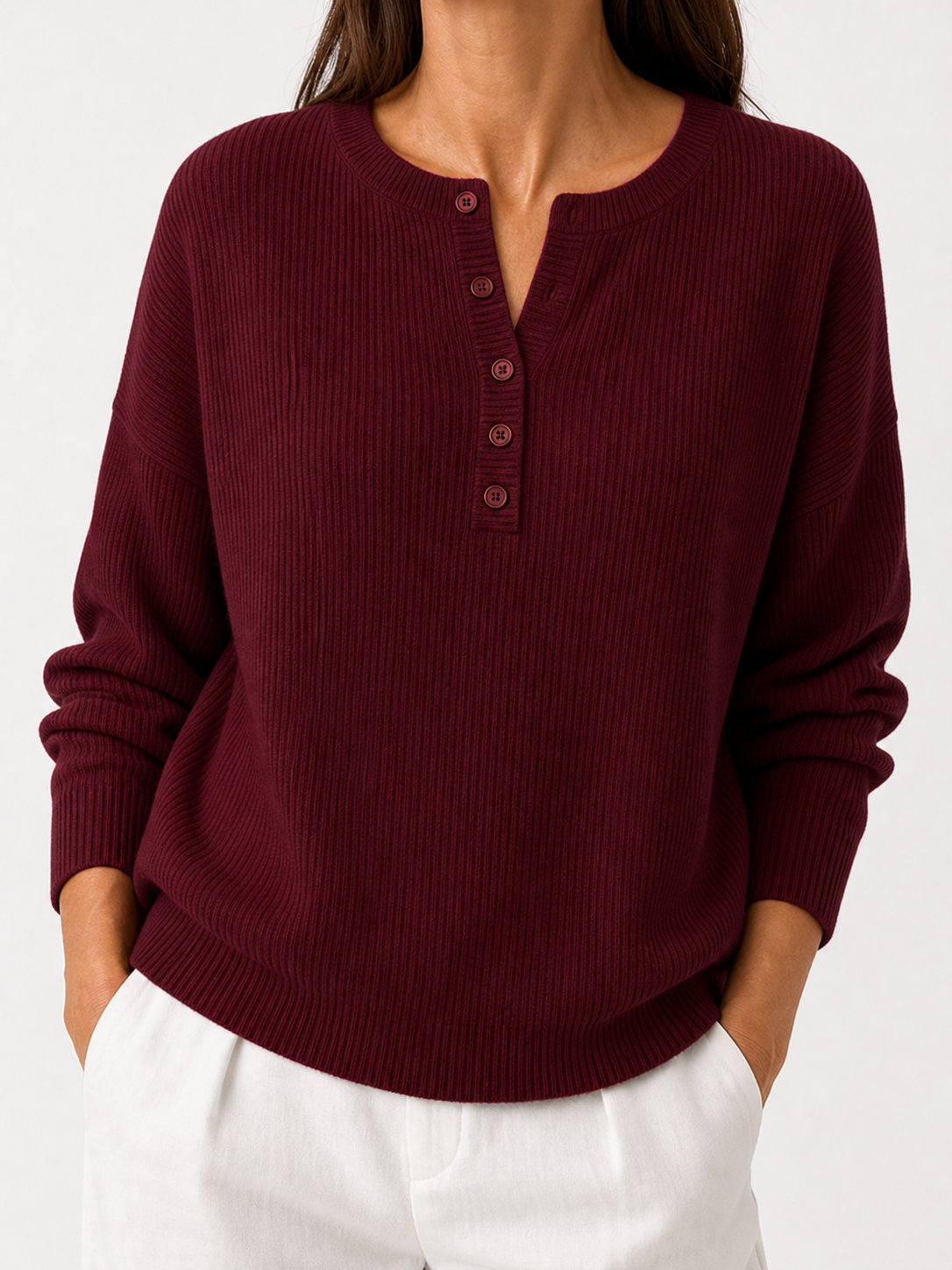 Vera | Jersey elegante con escote de botones