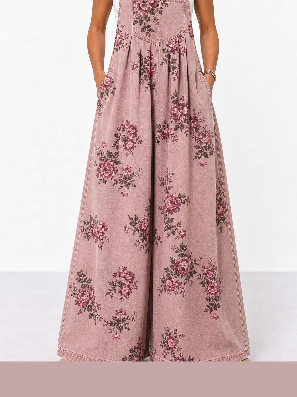 Elena | Peto vaquero floral de corte amplio