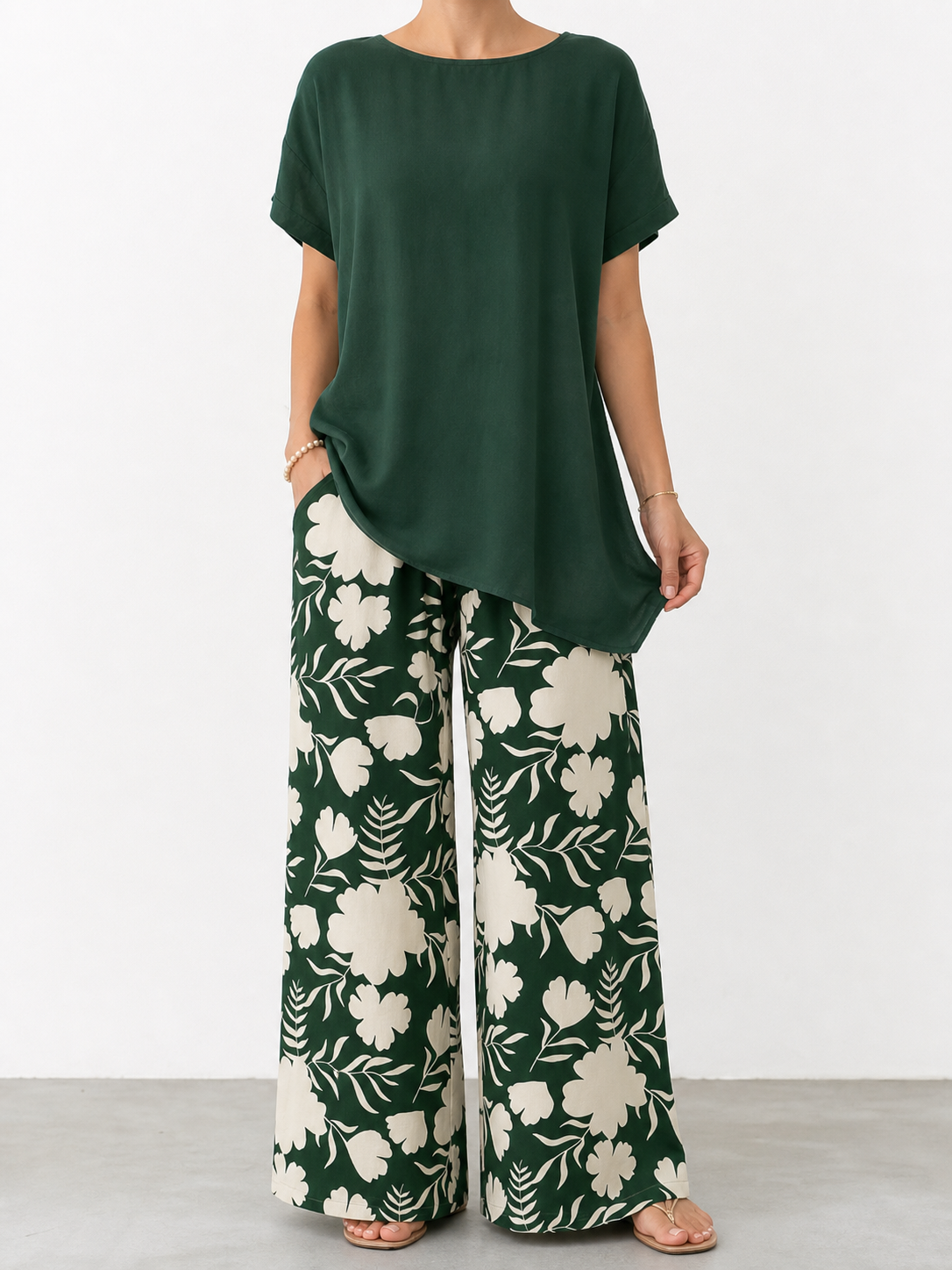 Andrea | Conjunto floral de dos piezas