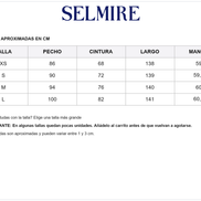Guía de tallas de Gema | Vestido largo elegante