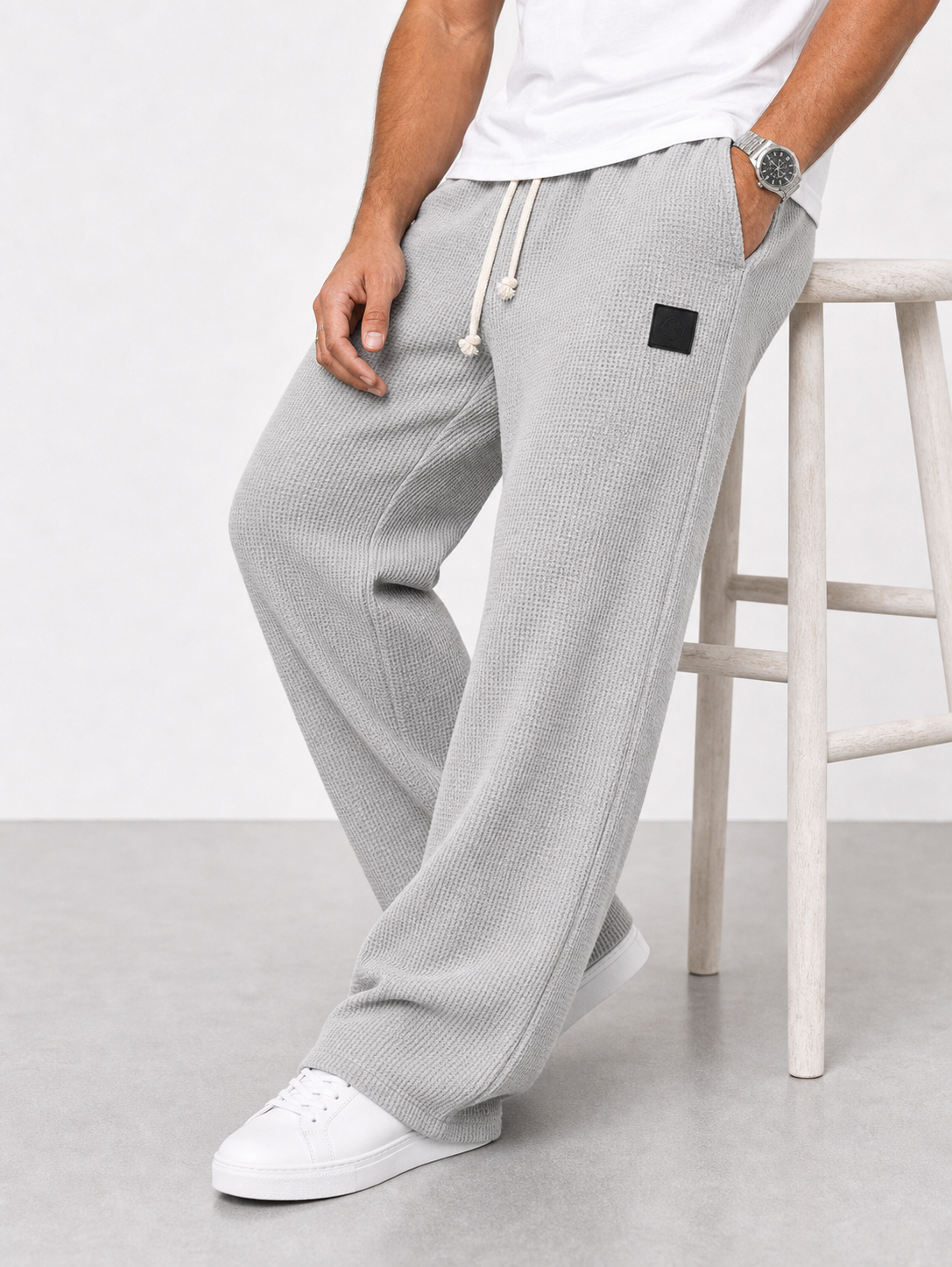 Lorenzo | Pantalones amplios con textura de nido de abeja
