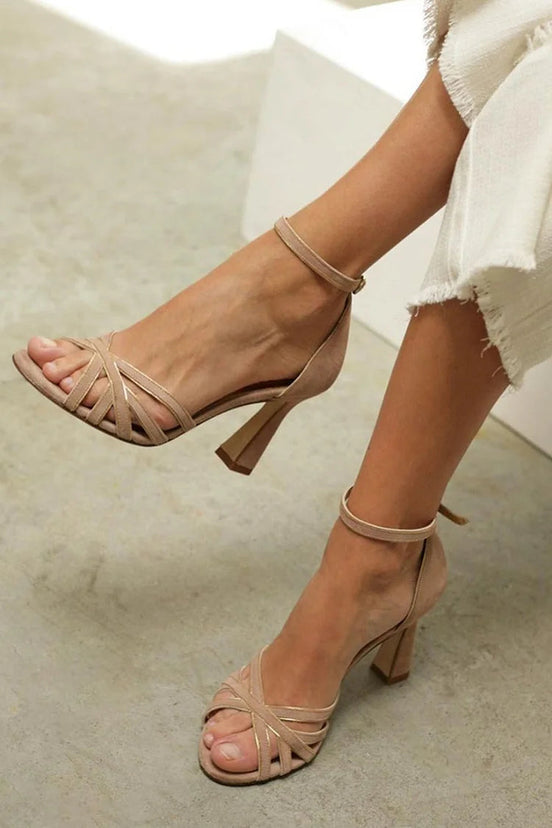 Laura | Sandalias de tacón con tiras cruzadas