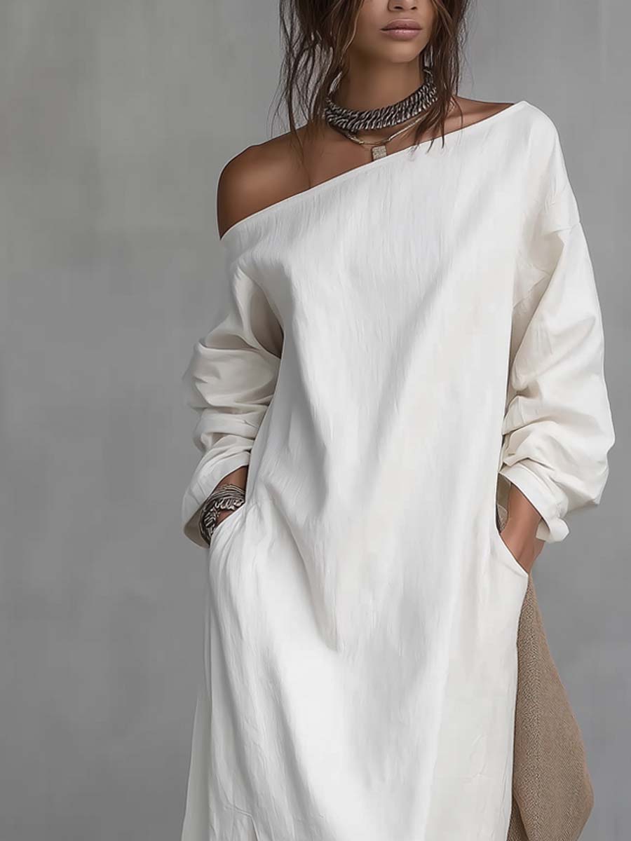 Rosalía | Vestido midi de un hombro