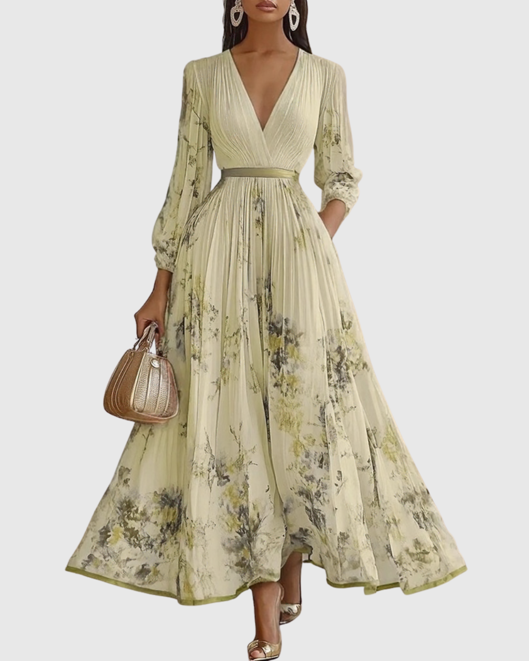 Rocío | Elegante vestido largo plisado