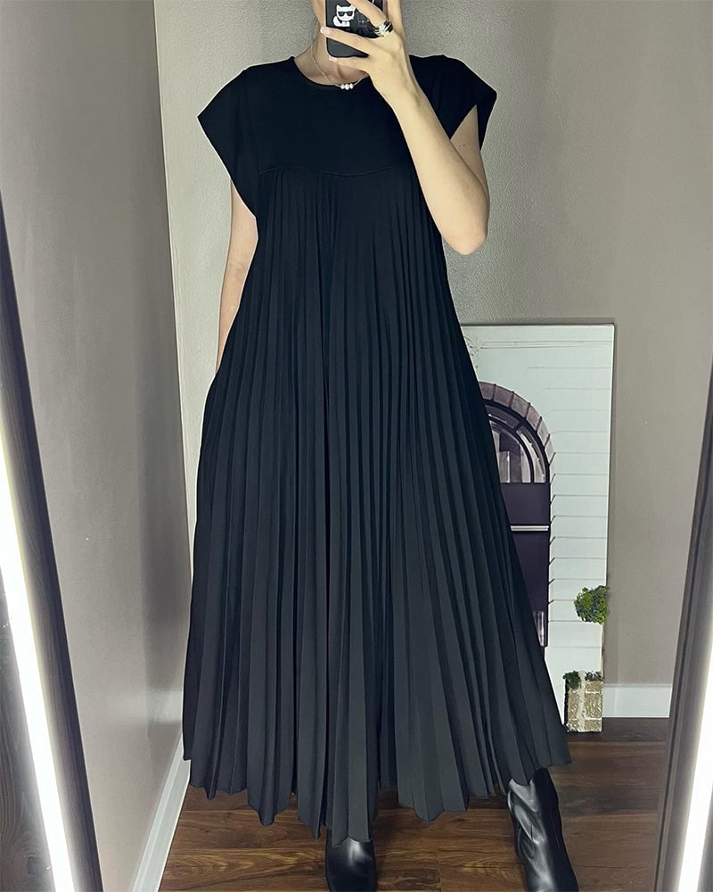 Inés | Vestido plisado sin mangas