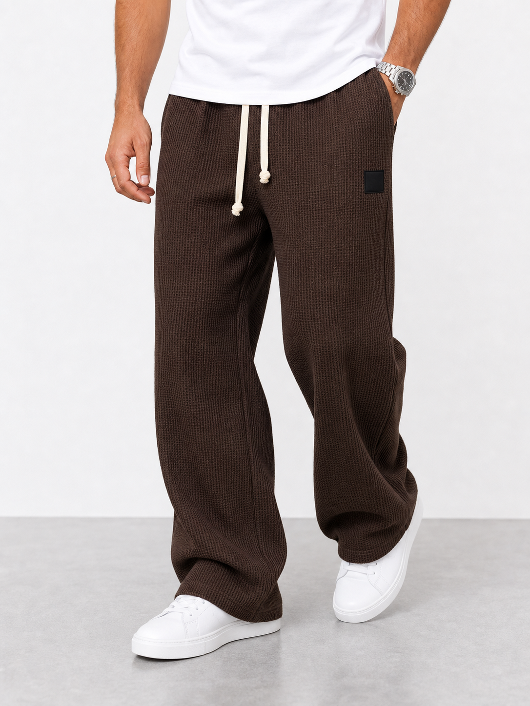 Lorenzo | Pantalones amplios con textura de nido de abeja