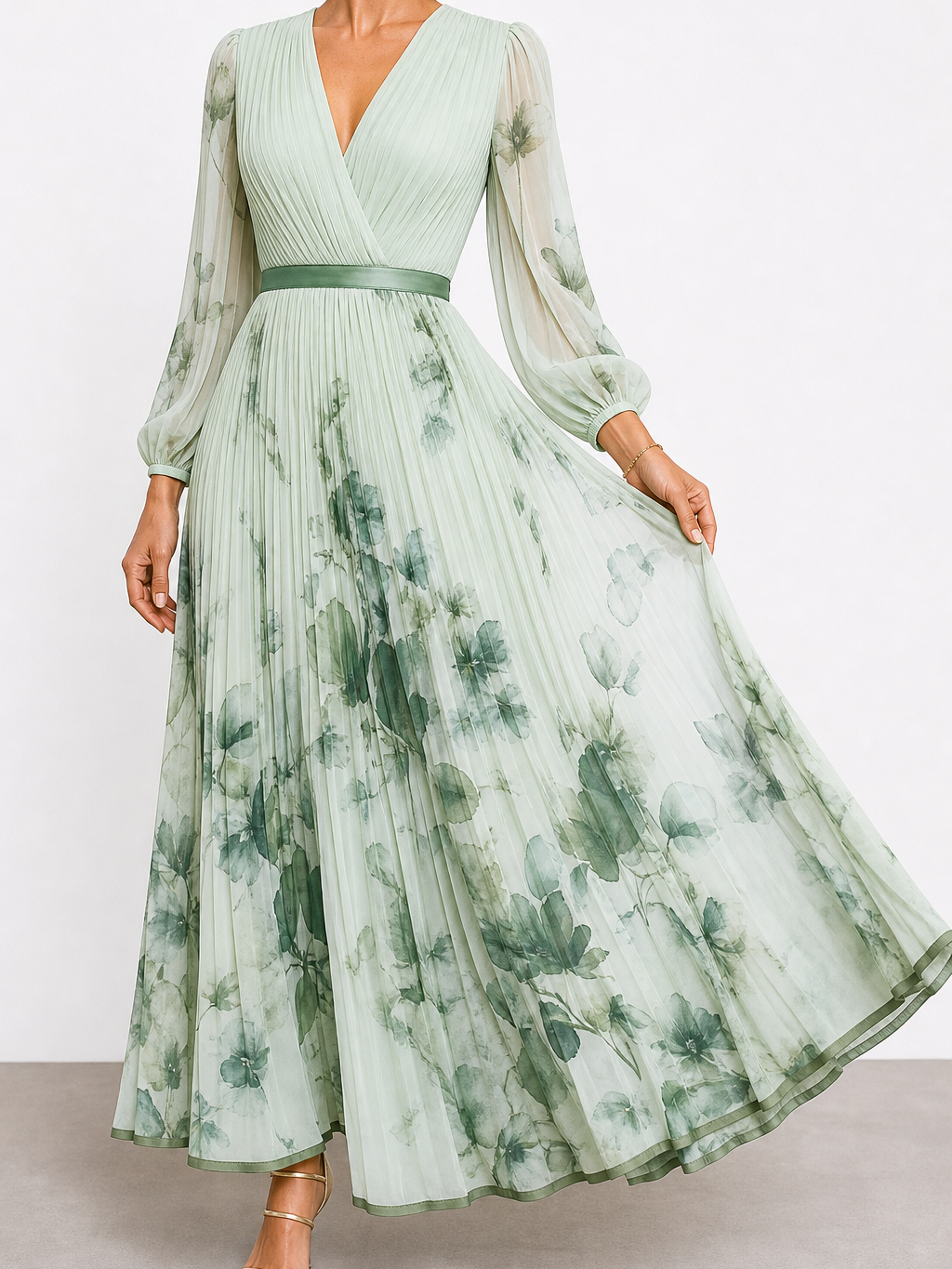 Rocío | Elegante vestido largo plisado