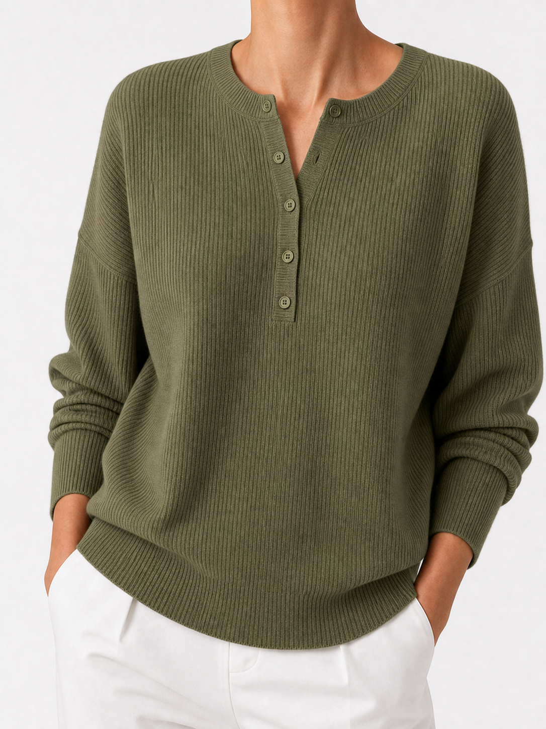Vera | Jersey elegante con escote de botones