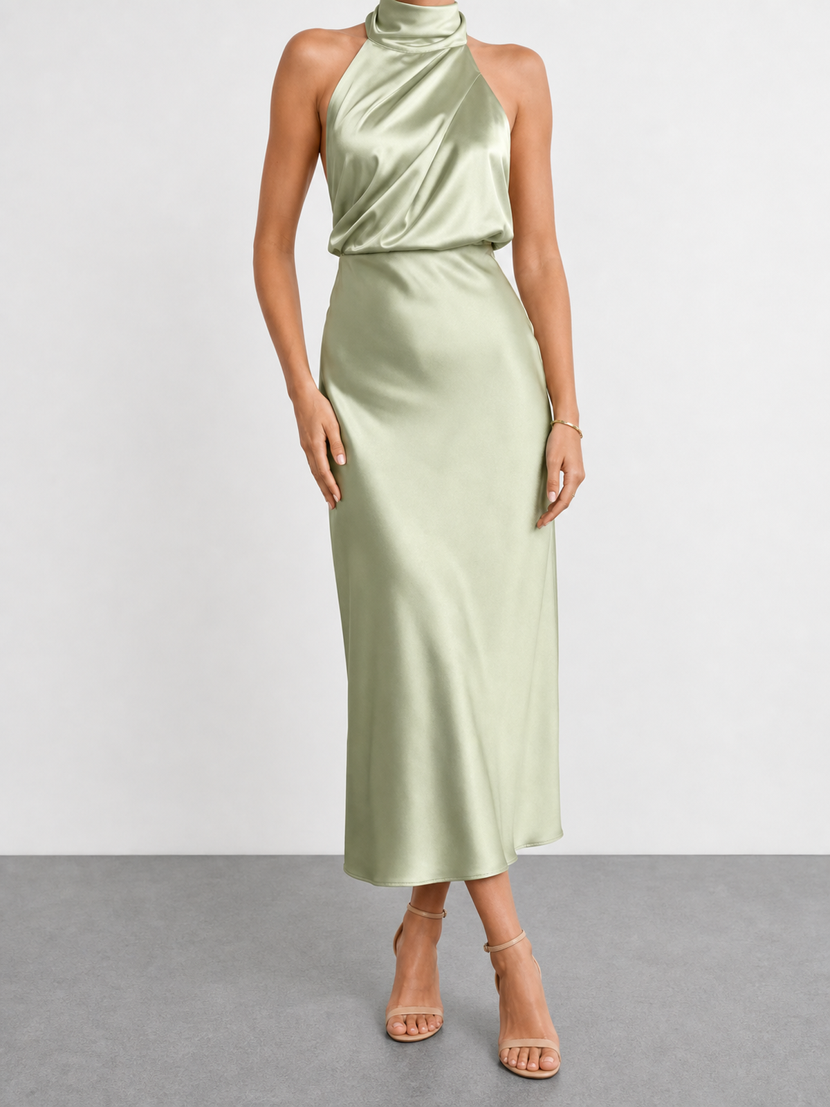 Violeta | Vestido midi de cuello halter