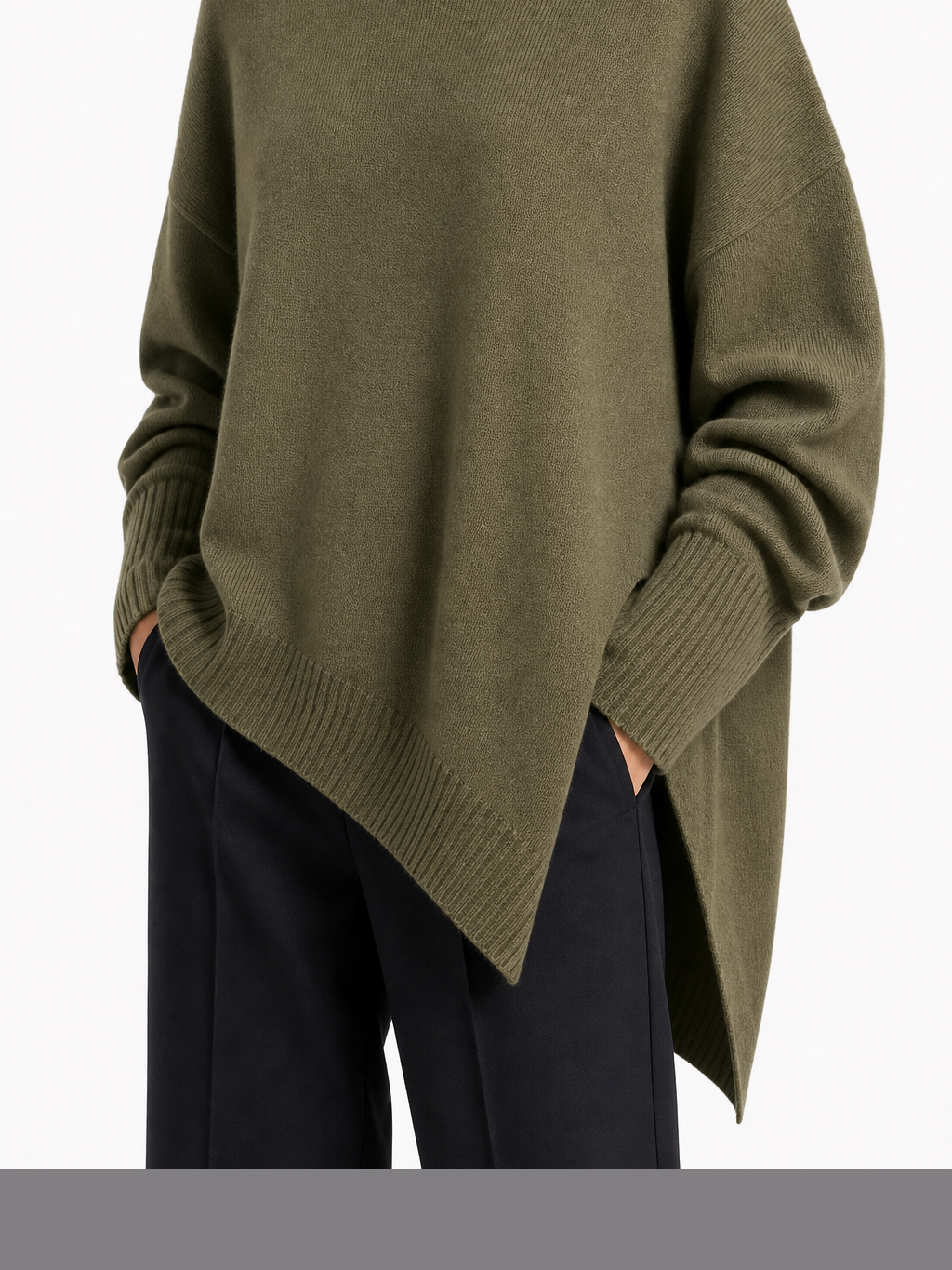 Lidia | Jersey elegante con bajo asimétrico