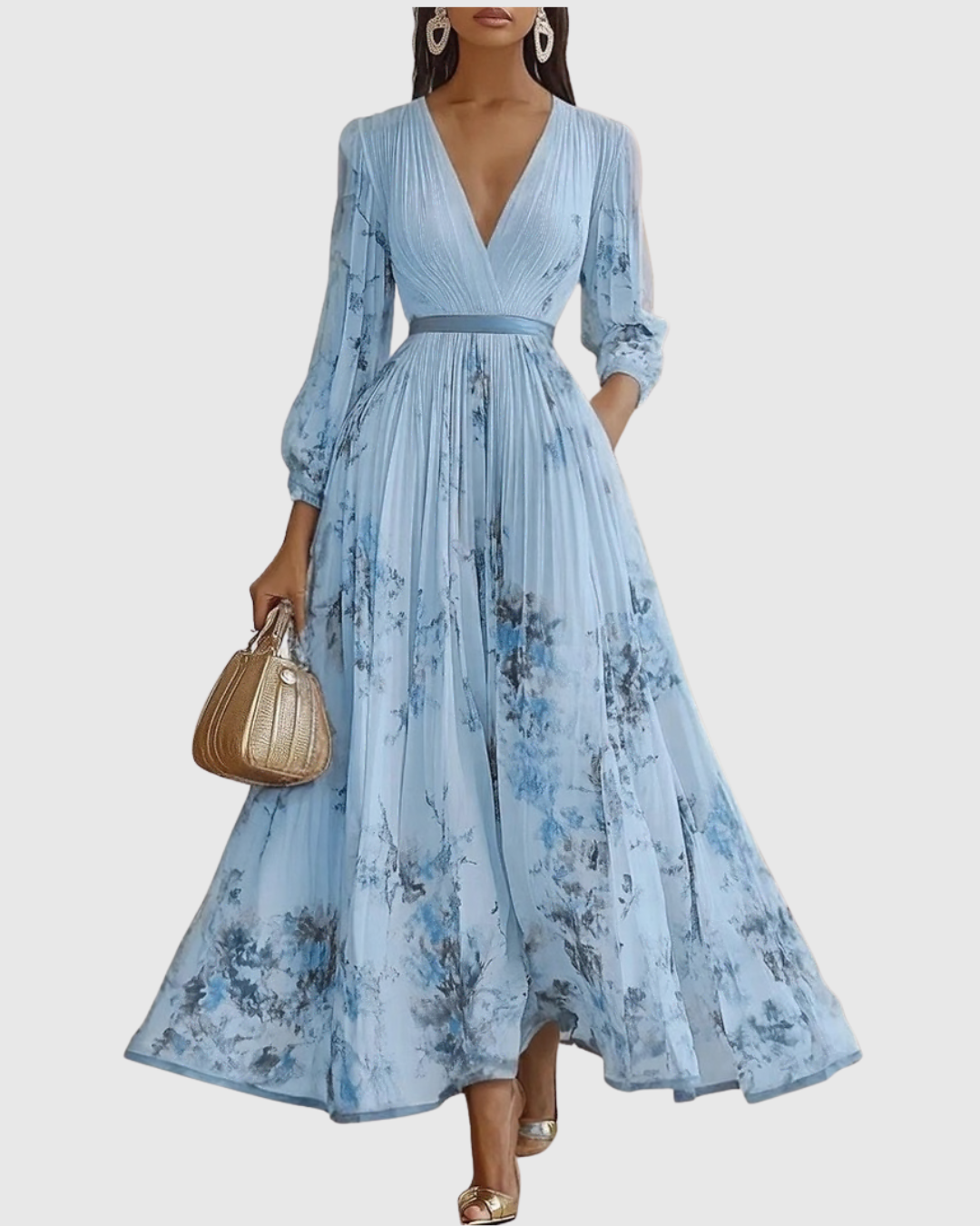 Rocío | Elegante vestido largo plisado