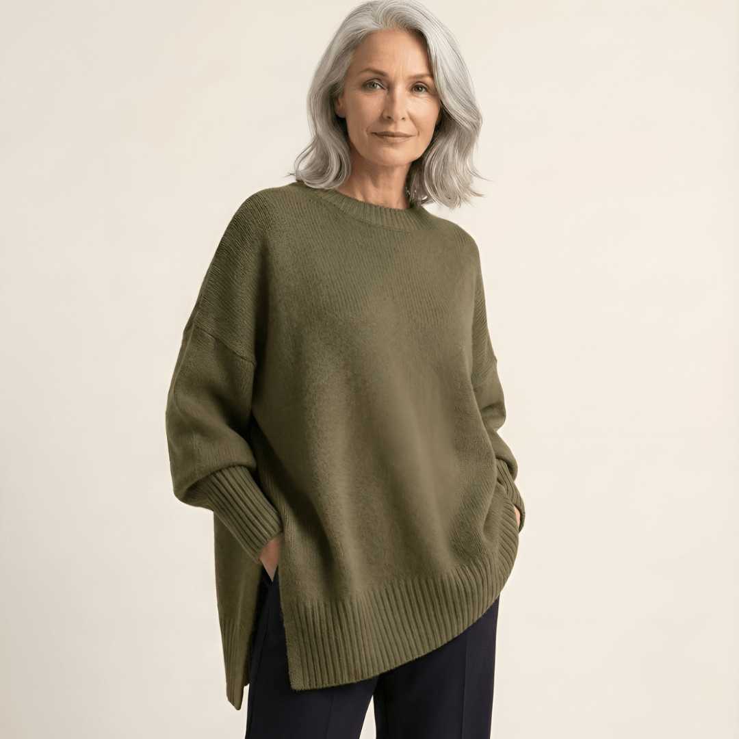 Lidia | Jersey elegante con bajo asimétrico