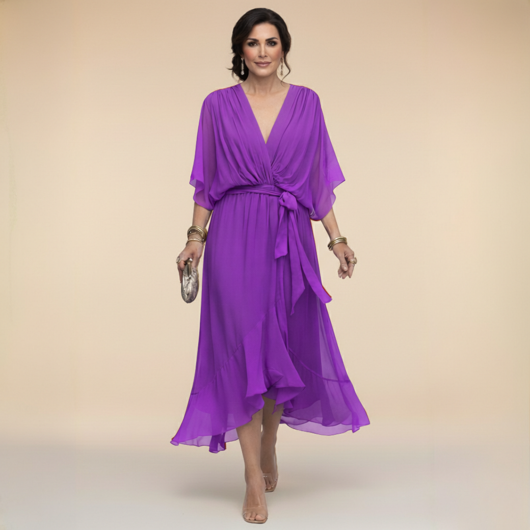 Diana | Vestido de chifón con escote en V
