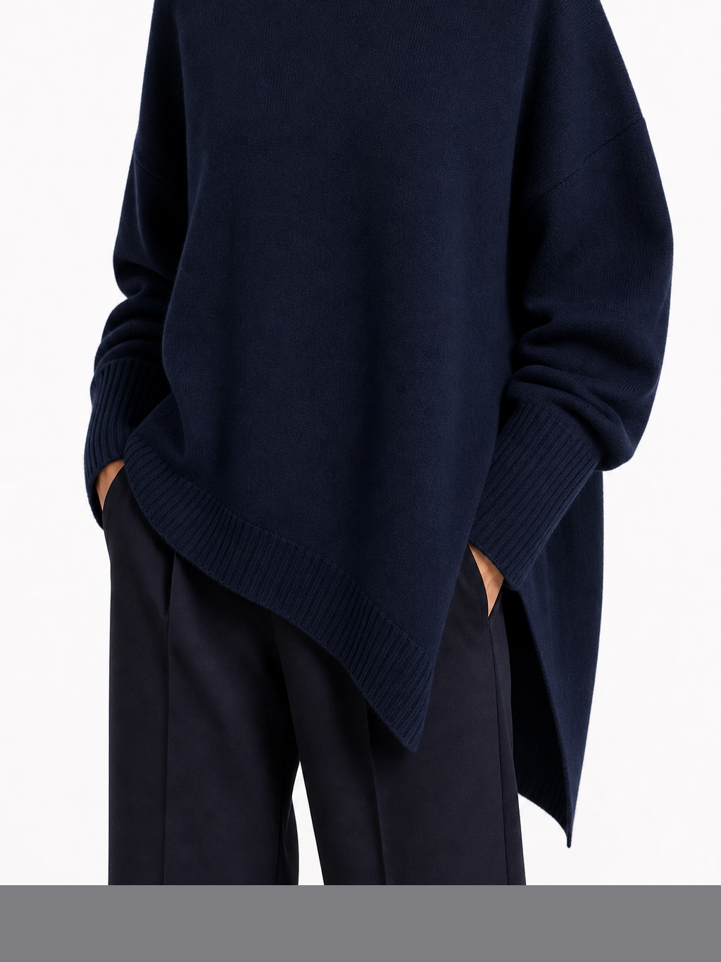 Lidia | Jersey elegante con bajo asimétrico