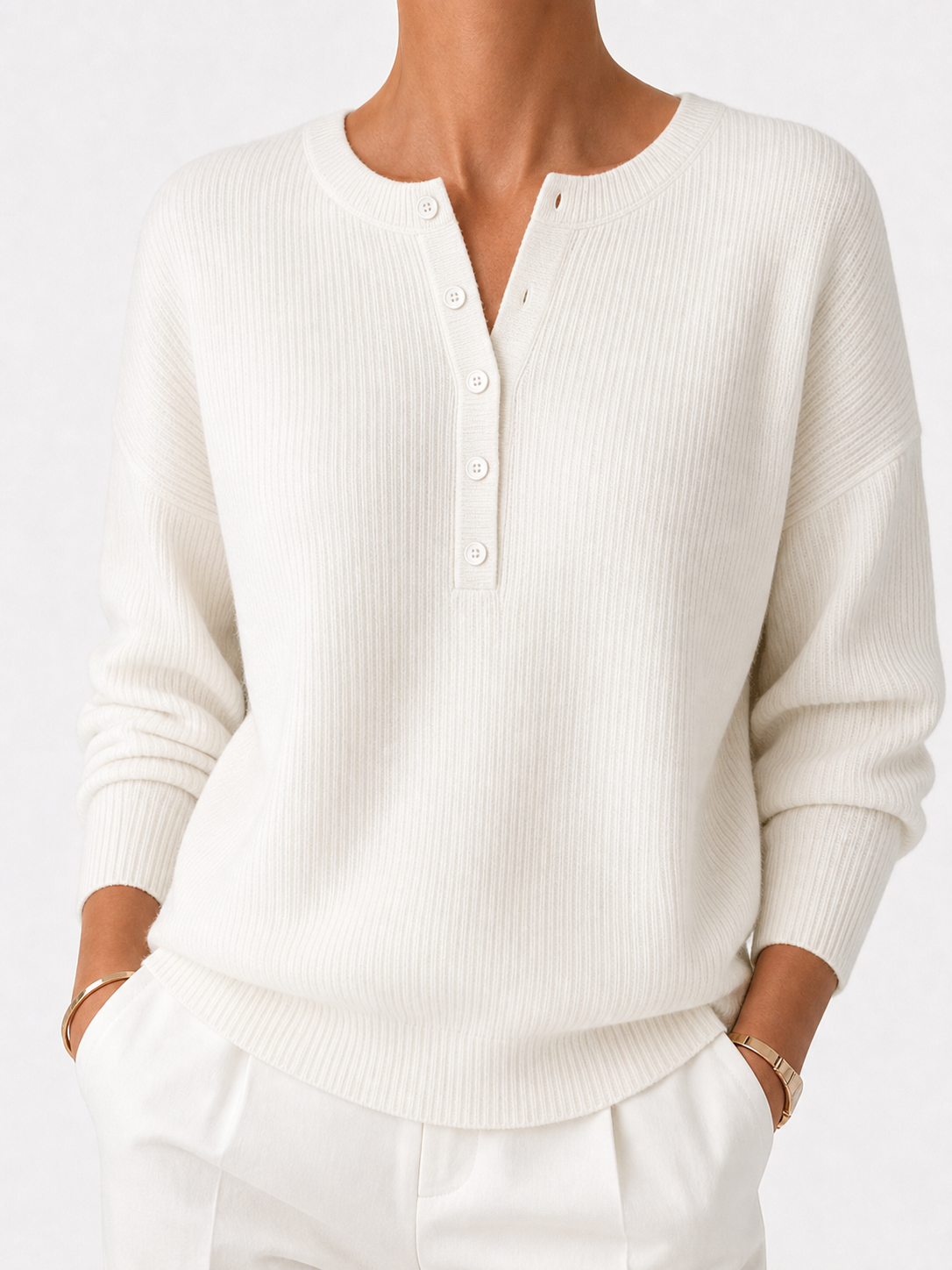 Vera | Jersey elegante con escote de botones