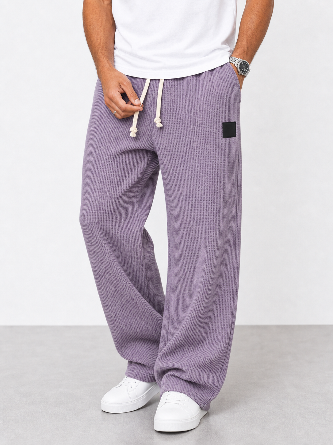 Lorenzo | Pantalones amplios con textura de nido de abeja