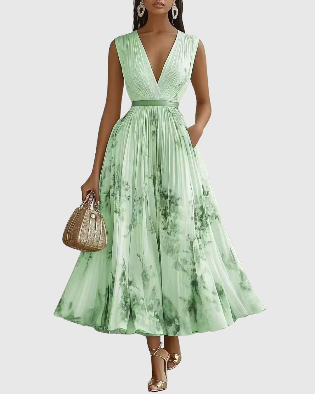 Rocío | Elegante vestido largo plisado