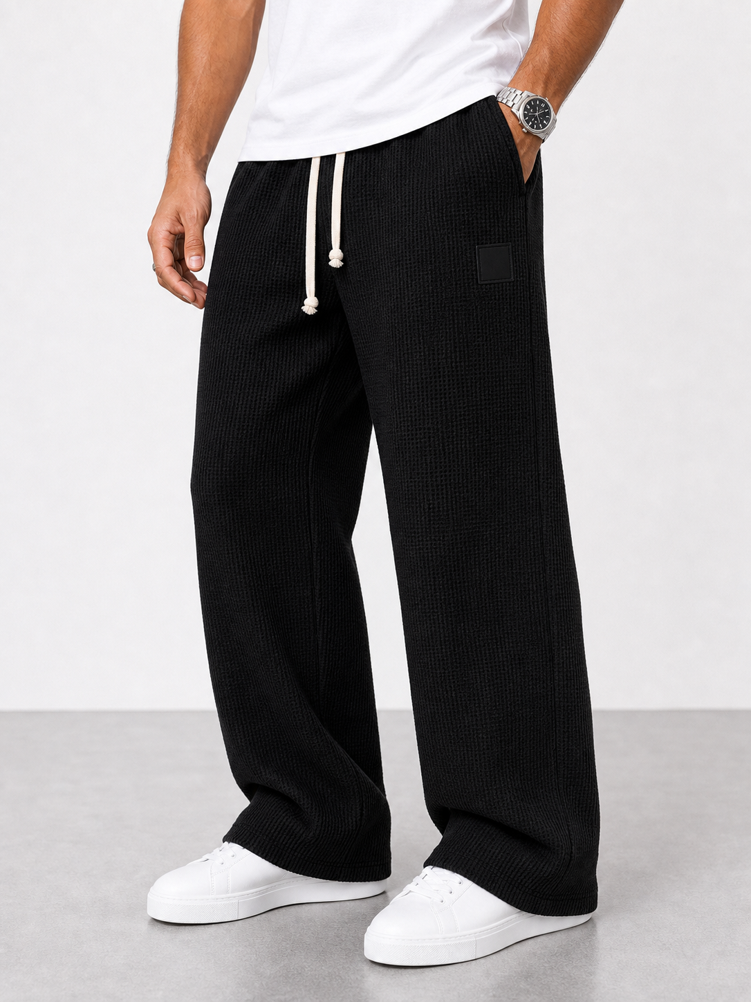 Lorenzo | Pantalones amplios con textura de nido de abeja