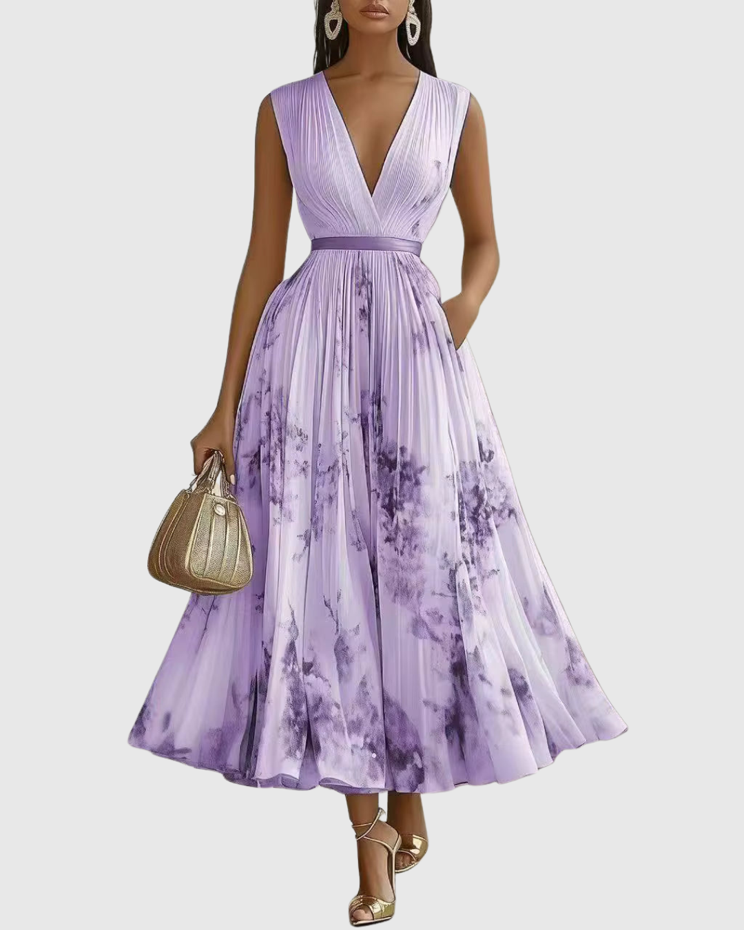 Rocío | Elegante vestido largo plisado