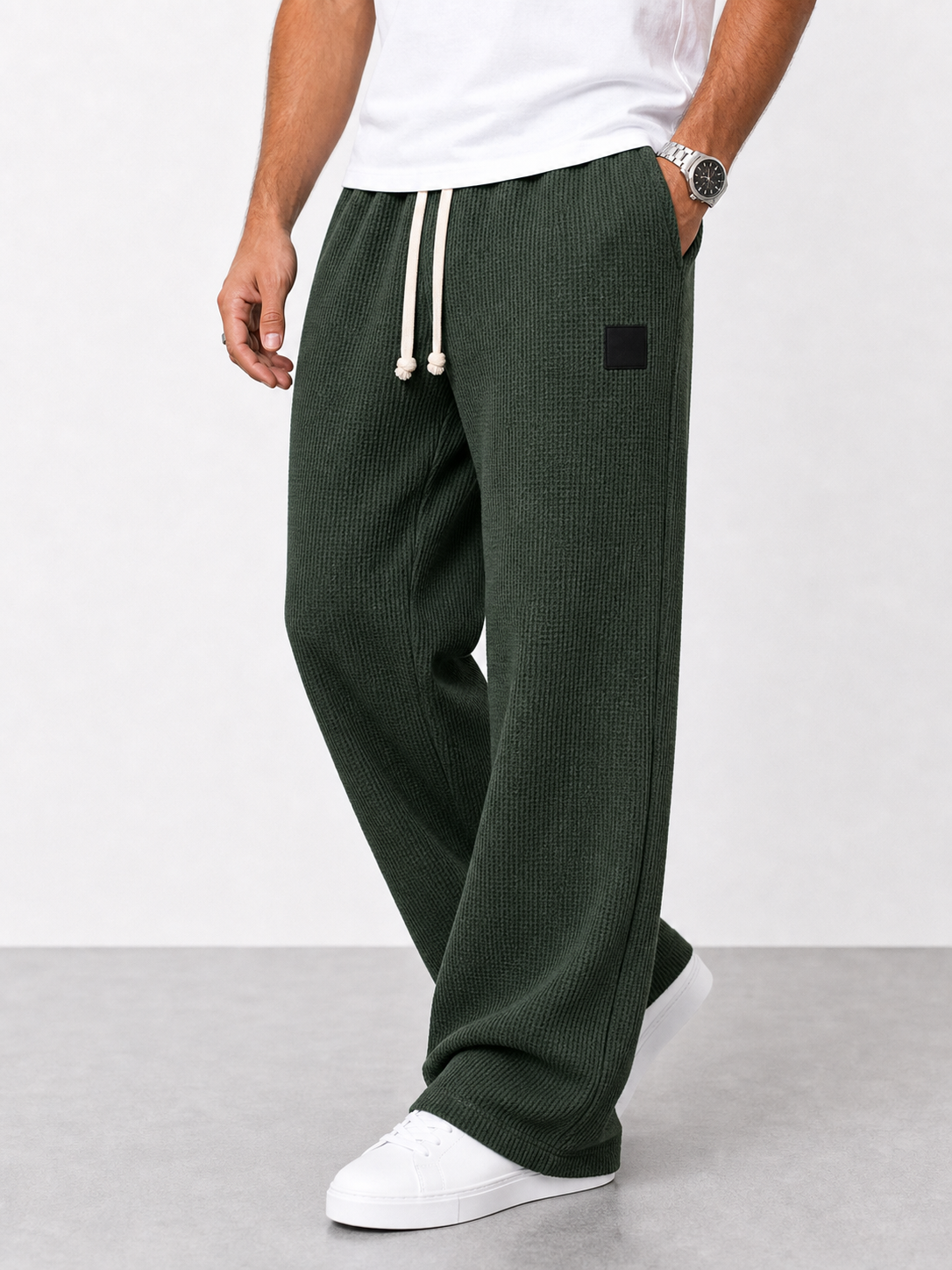 Lorenzo | Pantalones amplios con textura de nido de abeja