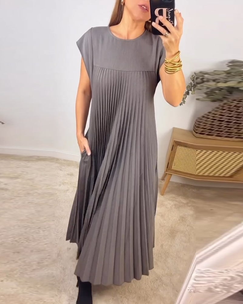 Inés | Vestido plisado sin mangas