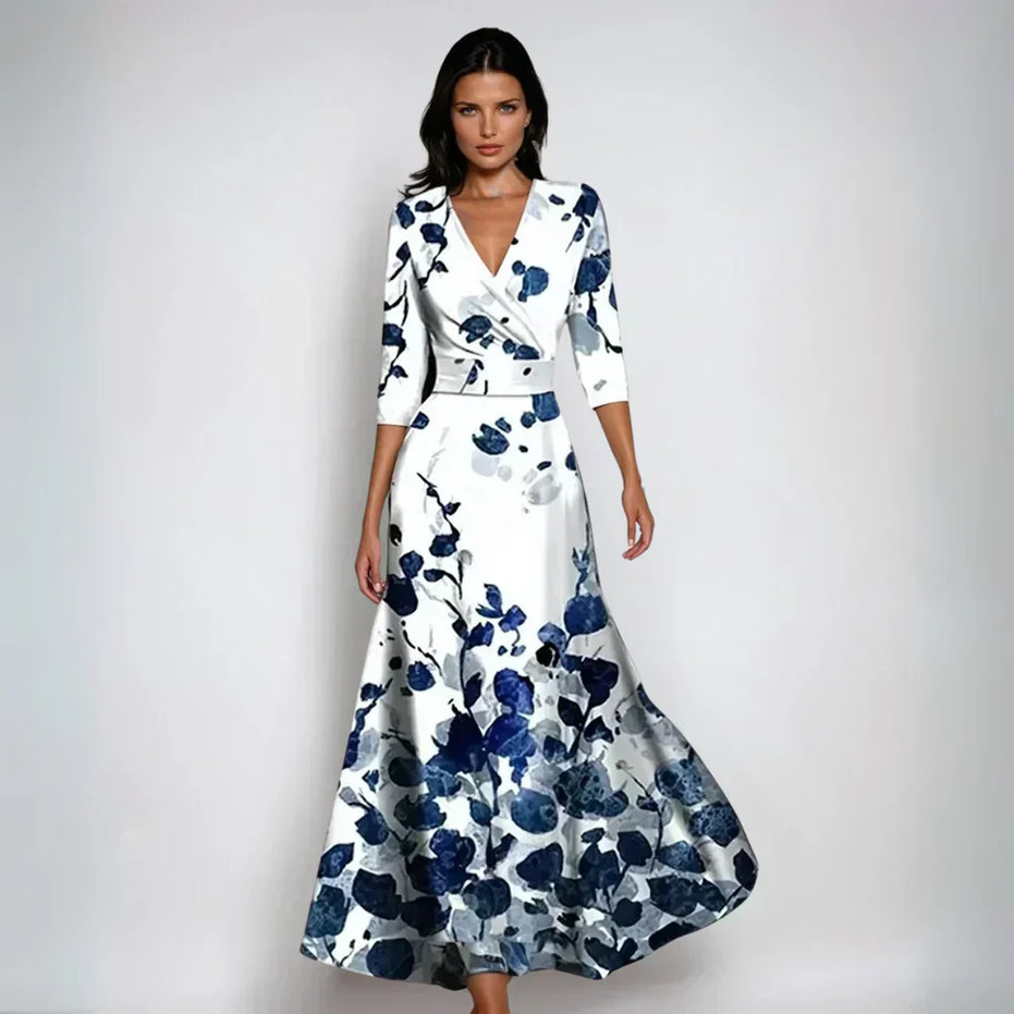 Eliana | Vestido floral elegante de línea A