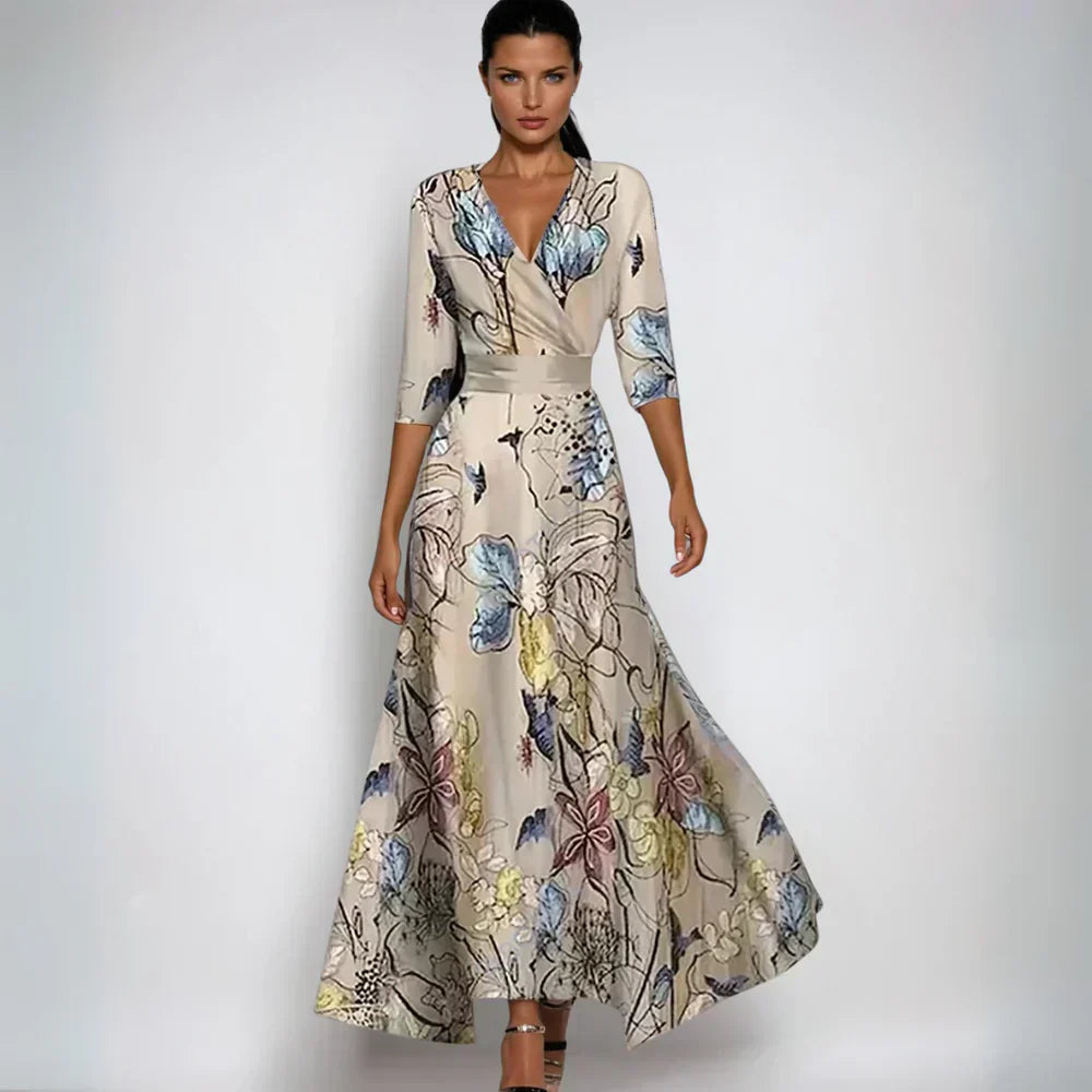 Eliana | Vestido floral elegante de línea A