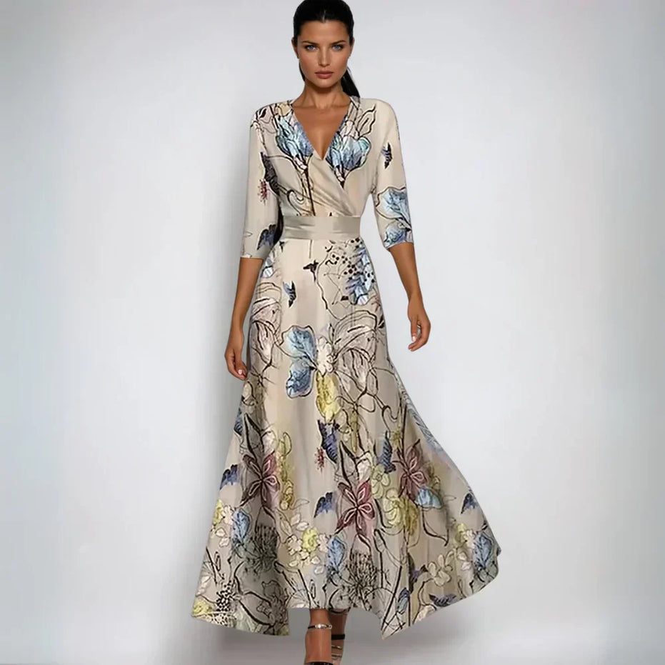 Eliana | Vestido floral elegante de línea A