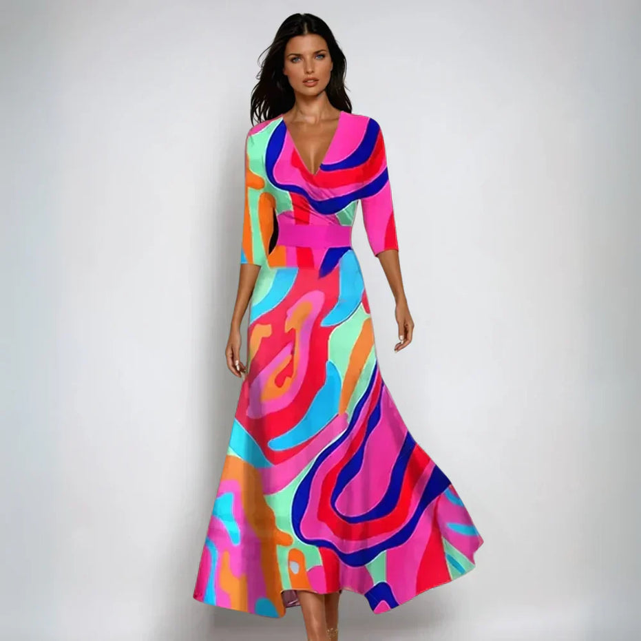 Eliana | Vestido floral elegante de línea A