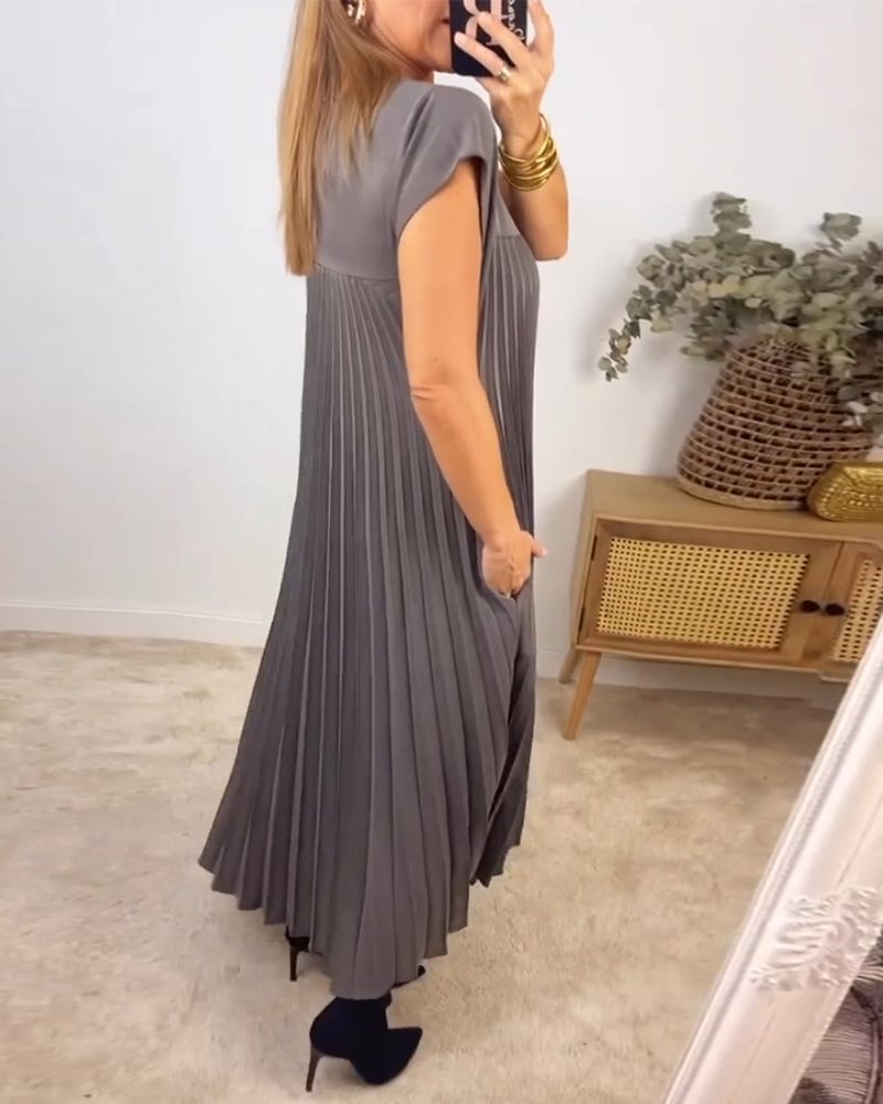 Inés | Vestido plisado sin mangas