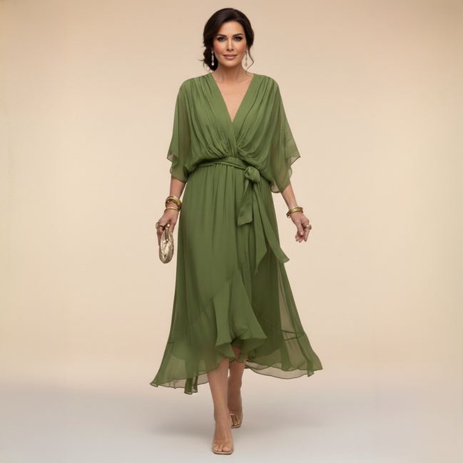 Diana | Vestido de chifón con escote en V