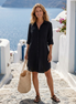 Celia | Vestido camisero de manga larga con cuello y botones