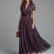 Elena | Vestido largo con cintura fruncida y escote lágrima