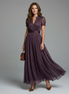 Elena | Vestido largo con cintura fruncida y escote lágrima