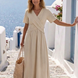 Álvara | Vestido midi cruzado con escote en V y manga corta