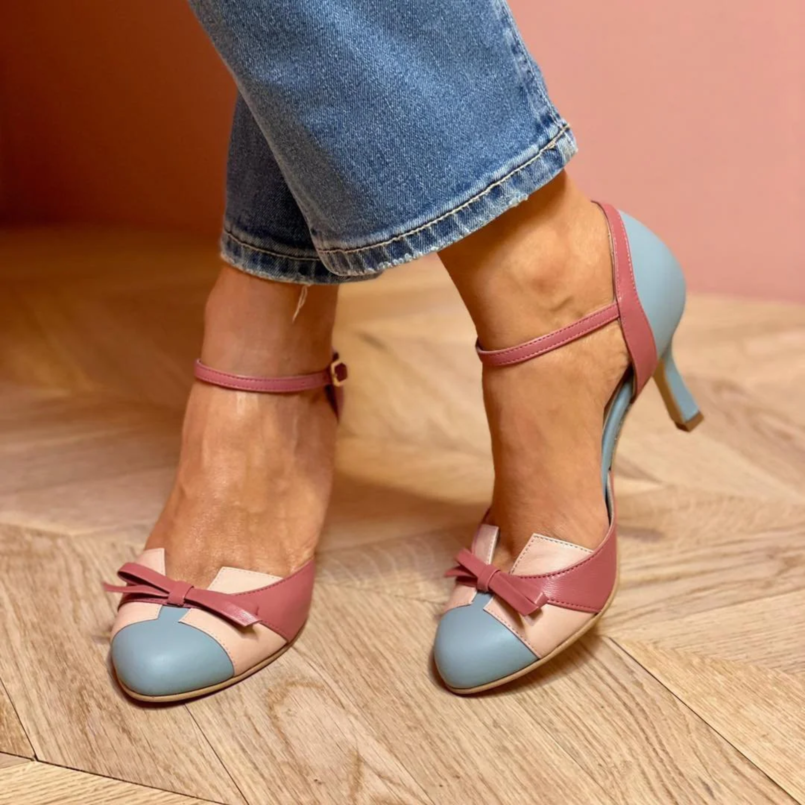 Sara | Sandalias de tacón cómodas de estilo vintage