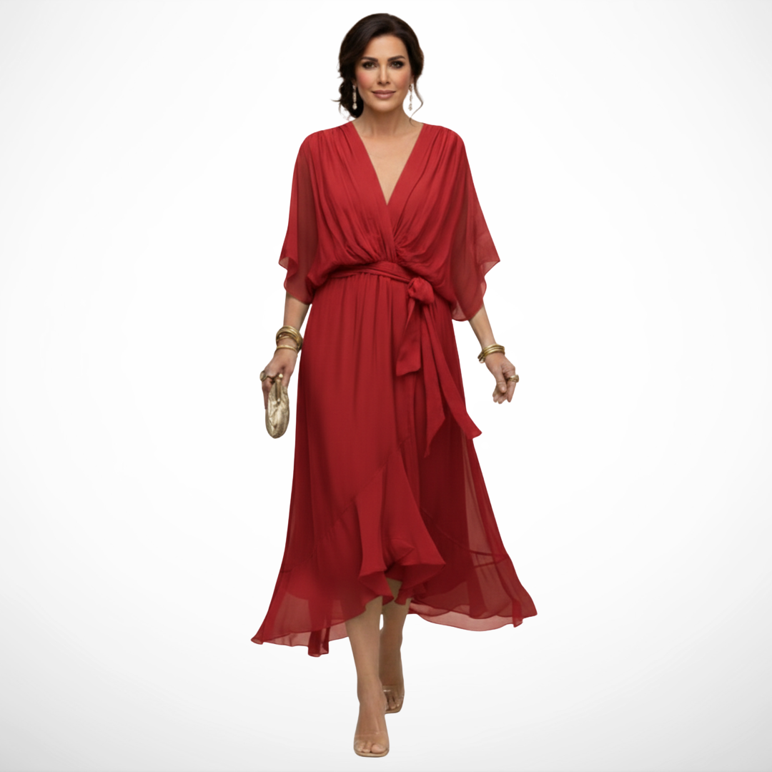 Diana | Vestido de chifón con escote en V