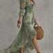 Aurora | Vestido largo floral boho con bajo asimétrico