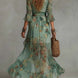 Aurora | Vestido largo floral boho con bajo asimétrico