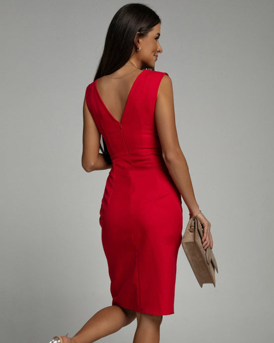 Maite | Elegante vestido con escote en V y abertura