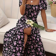 Cloe | Vestido midi floral de manga corta