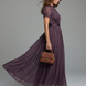 Elena | Vestido largo con cintura fruncida y escote lágrima