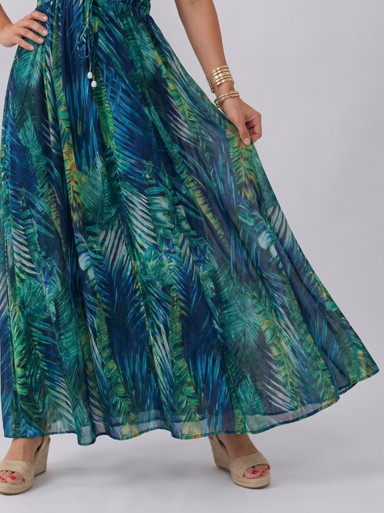 Zaida | Vestido midi sin mangas con cintura imperio
